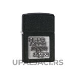 Zippo Black Crackle Silver Zippo Logo
