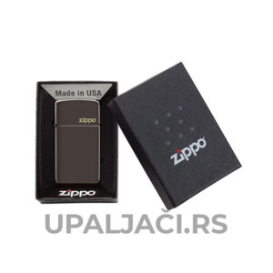 Upaljač Zippo Slim® Brown+Zippo Logo u Poklon Kutiji