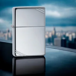 Zippo Upaljač High Polish Chrome sa Kosim Crtama