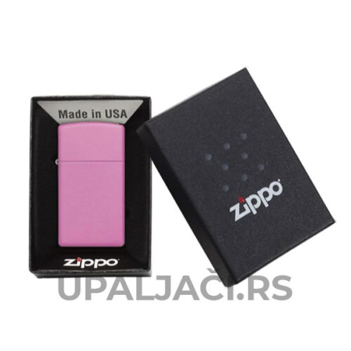 Roze Slim Zippo Upaljač-Pink Matte u poklon kutiji.