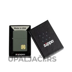 Zippo Upaljac Mat Zeleni Detelina sa 4 Lista