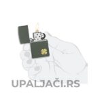 Zippo Upaljac Mat Zeleni Detelina sa 4 Lista