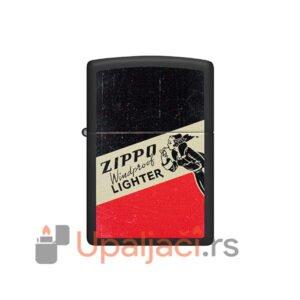 Upaljač ZIPPO Retro Windy Girl Design-Black Matte