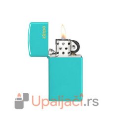 Zippo Upaljac Slim Turquoise+ZIPPO LOGO Plamen
