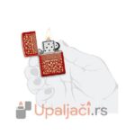 Zippo Upaljac iz Kolekcije Price Fighter 2022-Kimono Design Metalic Red u Ruci
