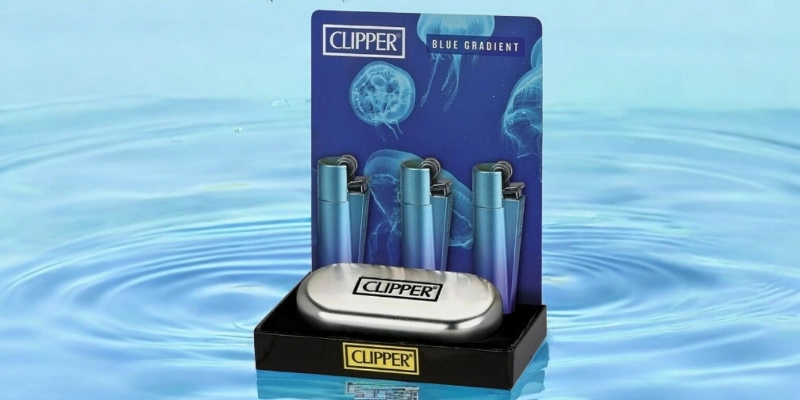 Clipper blue gradient metalni upaljac