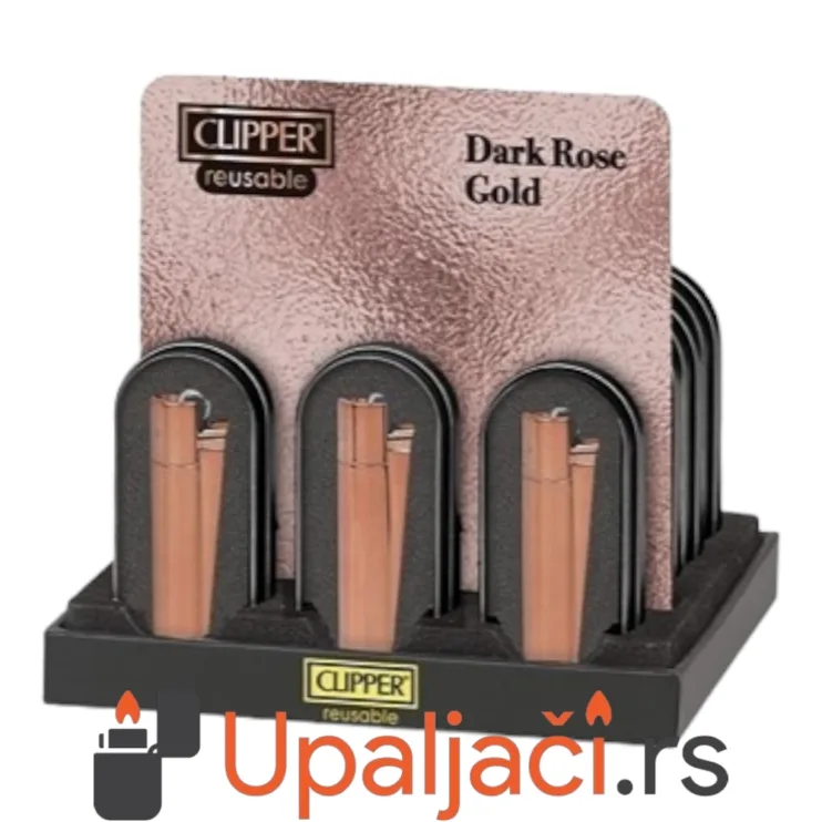 CLIPPER Dark Rose Gold Metalni Kremen Upaljač - Image 2