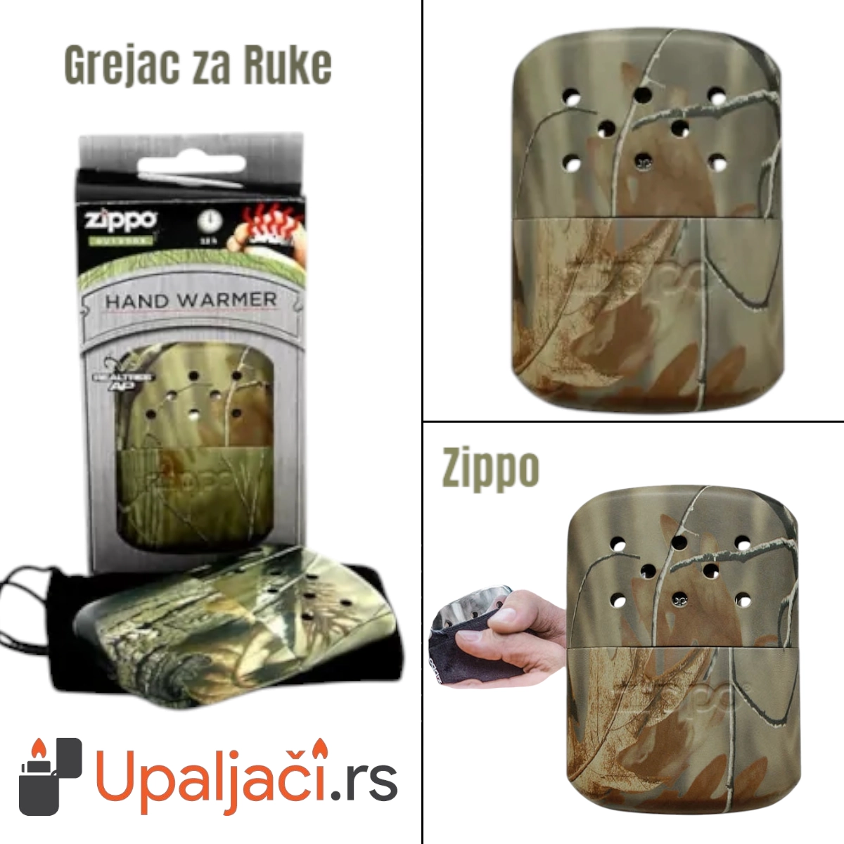 Maskirni Zippo Grejač za Ruke