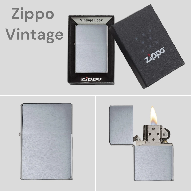 Zippo Upaljač Vintage Brušeni Hrom Elegancija u Sivoj Boji