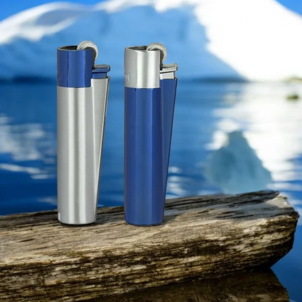 CLIPPER Blue-Silver Metalni Kremen Upaljači