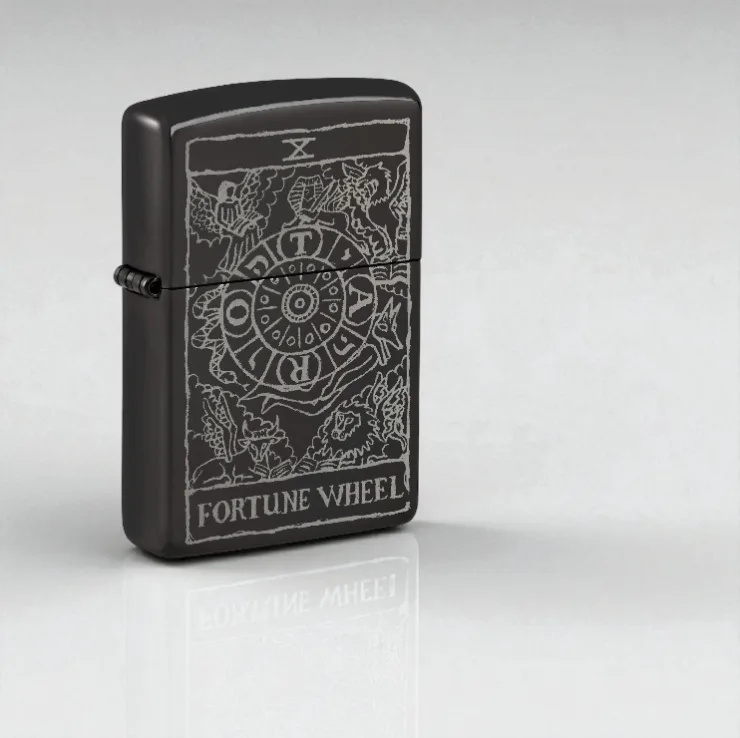 Zippo Wheel of Fortune – Tarot Točak Sreće u Crnom Sjaju