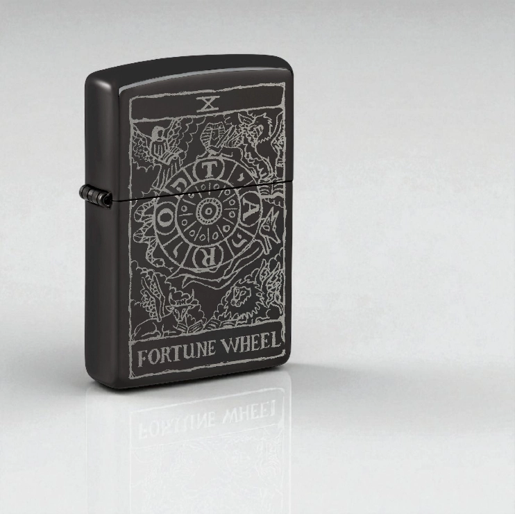 Zippo Wheel of Fortune – Tarot Točak Sreće u Crnom Sjaju