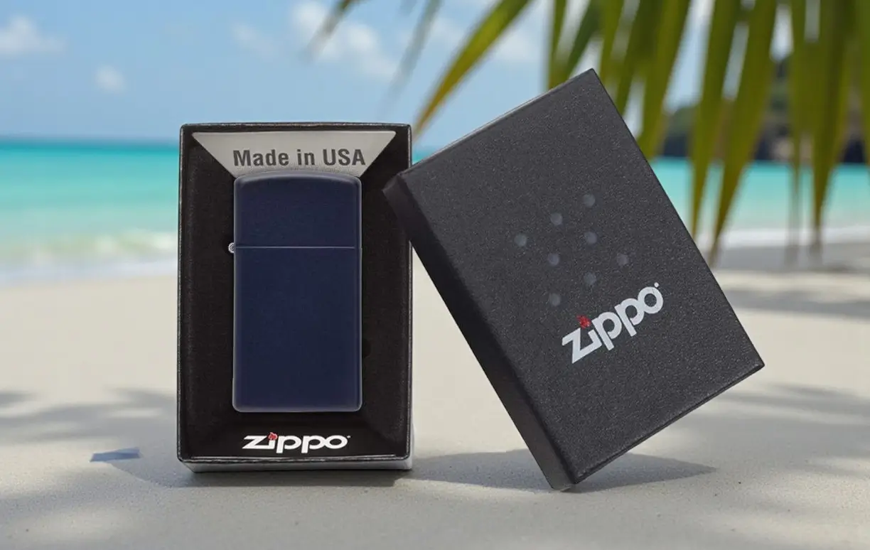 Zippo Slim Matte Navy 4 Zippo slim matte navy u poklon kutiji