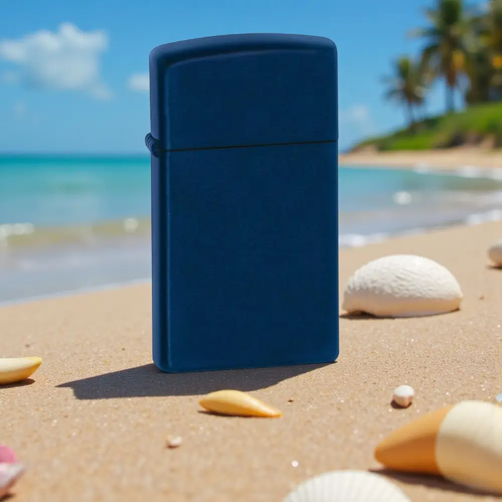 Zippo Slim Matte Navy 4 Zippo slim matte navy upaljač tamno plava