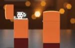 zippo slim matte orange otvoren upaljač