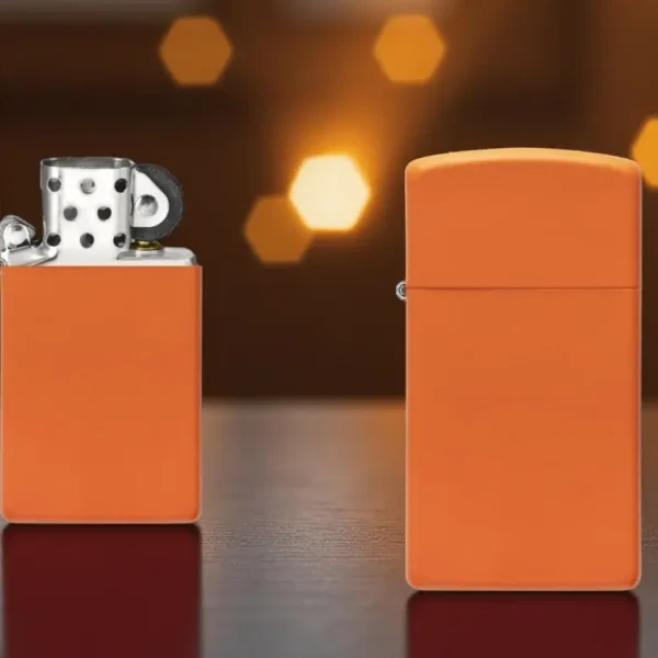 zippo slim matte orange otvoren upaljač