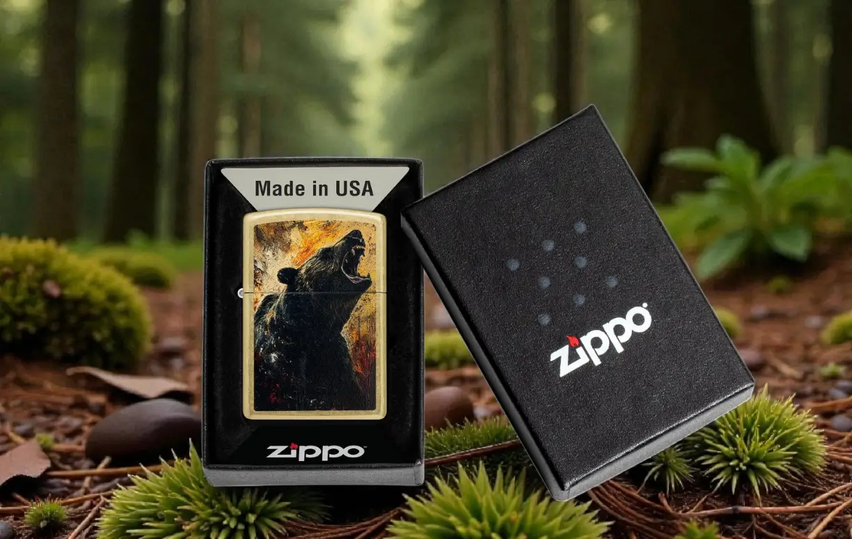 Zippo Medved Grizzly Roar 5 Zippo Grizzly Roar upaljač u originalnoj Zippo poklon kutiji