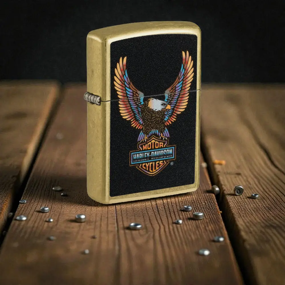 Zippo Harley Davidson Eagle Street Brass 4 Zippo Harley Davidson Eagle Street Brass upaljač sa motivom orla