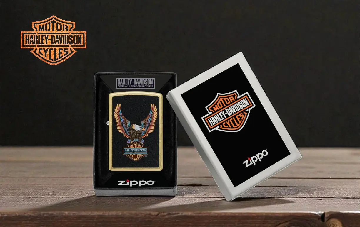 Zippo Harley Davidson Eagle Street Brass 6 Zippo Harley Davidson Eagle upaljač u originalnoj poklon kutiji