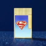 S.T. Dupont Superman Sky Blue luksuzni upaljač sa plavim lakom i zlatnim detaljima