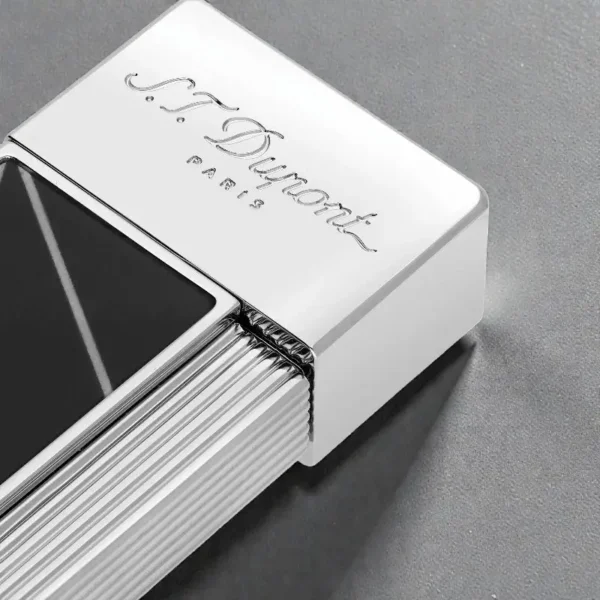 S.T. Dupont Twiggy crni lak upaljač hrom detalji