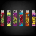 Upaljači Clipper pop weed - set od 6 sarenih gumiranih upaljača