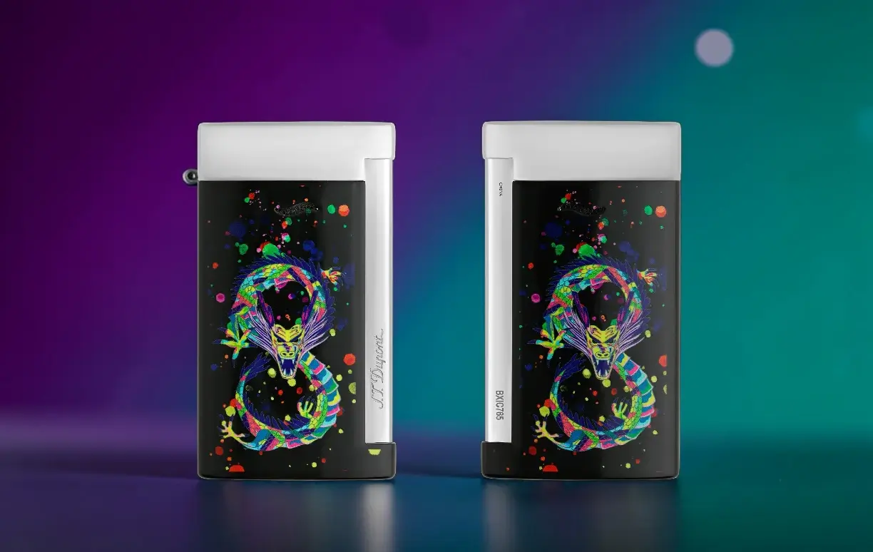 S.T. Dupont Slim 7 Dragon Black tanak jet flame upaljač premium dizajna