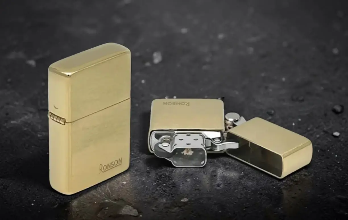Ronson Gold Brushed klasični benzinski upaljač - facebook