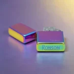 Detalj Rainbow metalne površine Ronson upaljača