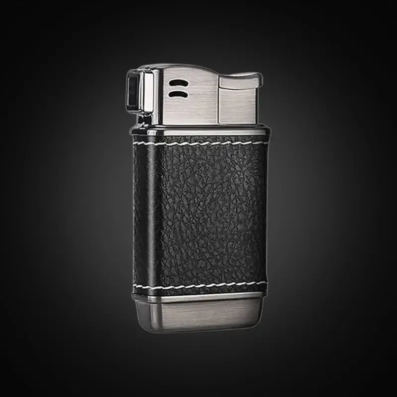 Oxford Black upaljač za lulu crna koža