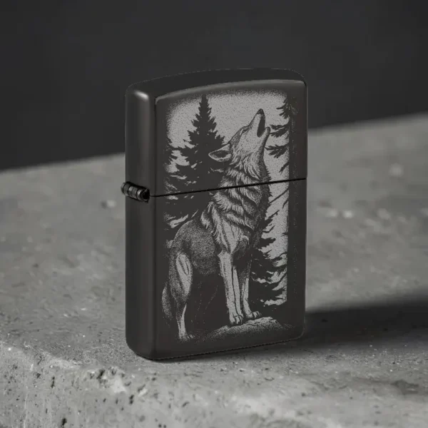 Zippo Howling Wolf High Polish Black original upaljač