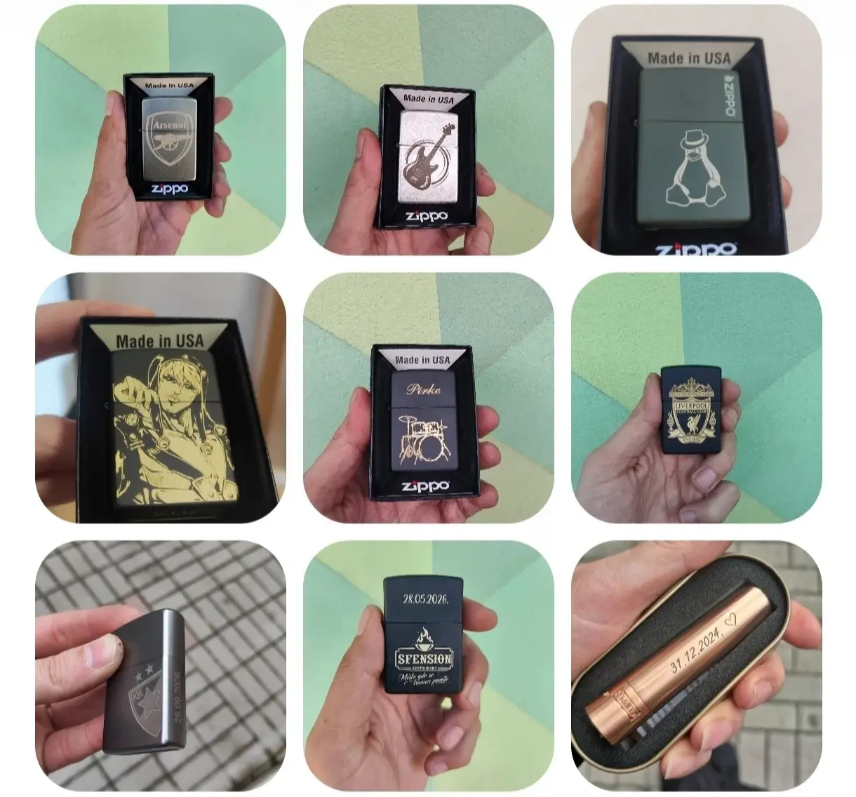 Gravirani Upaljači – Gravirani Zippo Upaljači za Poklon 3 gravirani upaljači sa personalizacijom