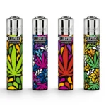 CLIPPER Leaf Style upaljači sa četiri šarena motiva listova konoplje
