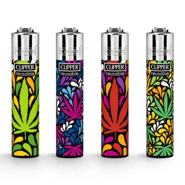CLIPPER Leaf Style upaljači sa četiri šarena motiva listova konoplje