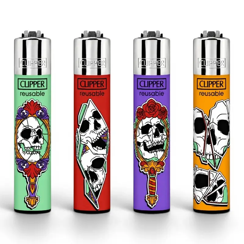 clipper-upaljaci-mirror-skulls CLIPPER Mirror Skulls upaljači sa četiri različita dizajna lobanja