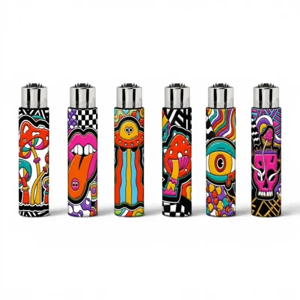 CLIPPER Psycho Universe Pop Cover upaljači sa šest psihodeličnih dezena
