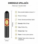 Dimenzije upaljača za cigare 3 u 1