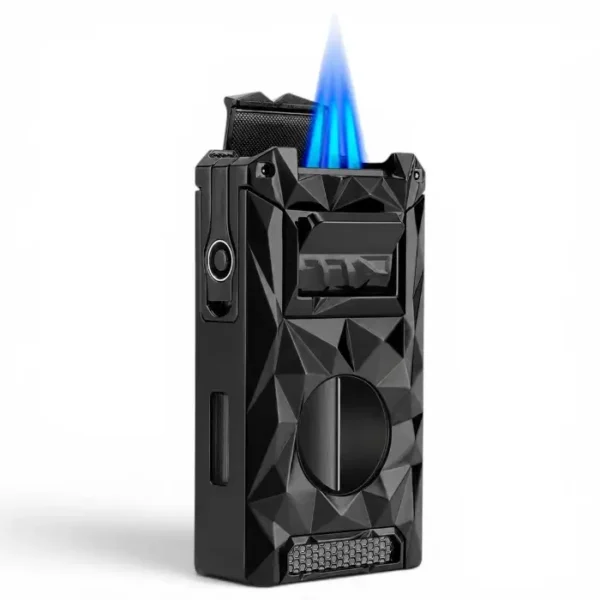 Obsidian Black trostruki brener upaljač za tompuse sa V-Cut sekačem