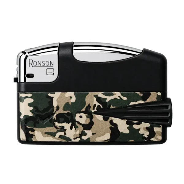 Ronson Camouflage crni upaljač sa klasičnim maskirnim dezenom