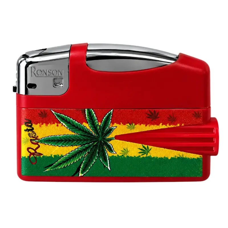 ronson-cannabis-crveni-list-cannabisa Ronson Cannabis crveni upaljač sa listom cannabisa