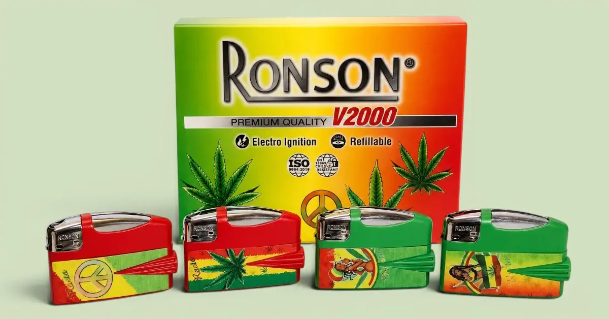 Ronson Cannabis elektronski upaljač na gas 1 Ronson Cannabis upaljači sa reggae motivom