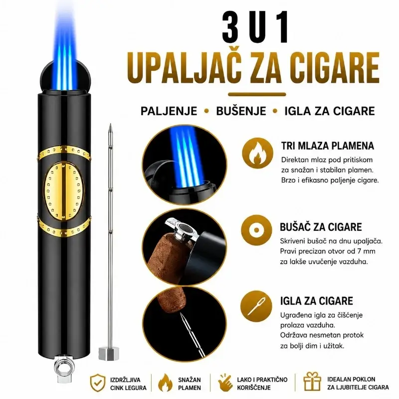 Tri mlaza plamena otporna na vetar