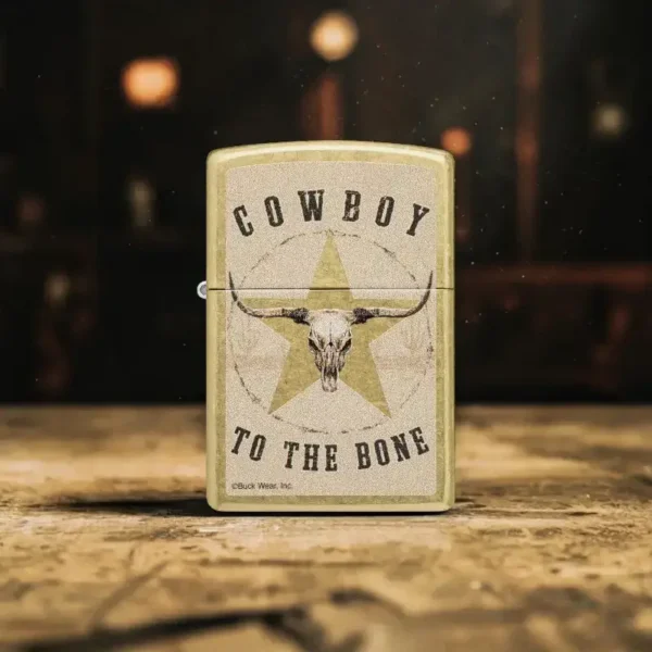Upaljač Zippo Cowboy to the Bone prednja strana