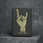 Rock On Black Crackle Zippo Original Upaljač