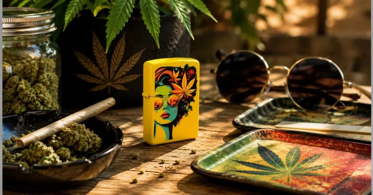 Zippo Blazing Beauty Upaljač 1 Upaljač Zippo Blazing Beauty sa cannabis motivom