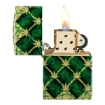 Otvoren Zippo Argyle Leaf 46265 sa windproof plamenom