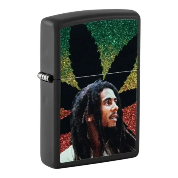 Zippo Bob Marley Leaf Silhouette 46741 Black Matte iz ugla