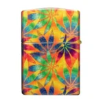 Zippo Cannabis 540 Fusion Tumbled Brass zadnja strana sa šarenim listovima