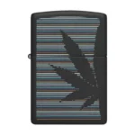 Zippo Cannabis Black Matte upaljač sa motivom lista kanabisa