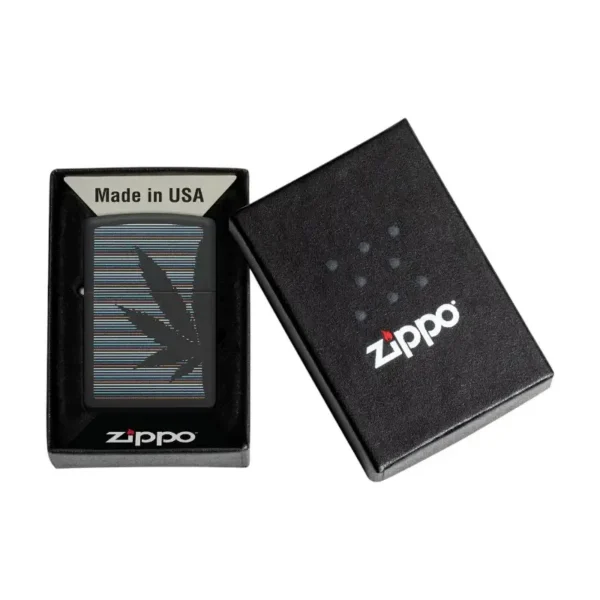 Zippo Cannabis Black Matte upaljač u originalnoj poklon kutiji